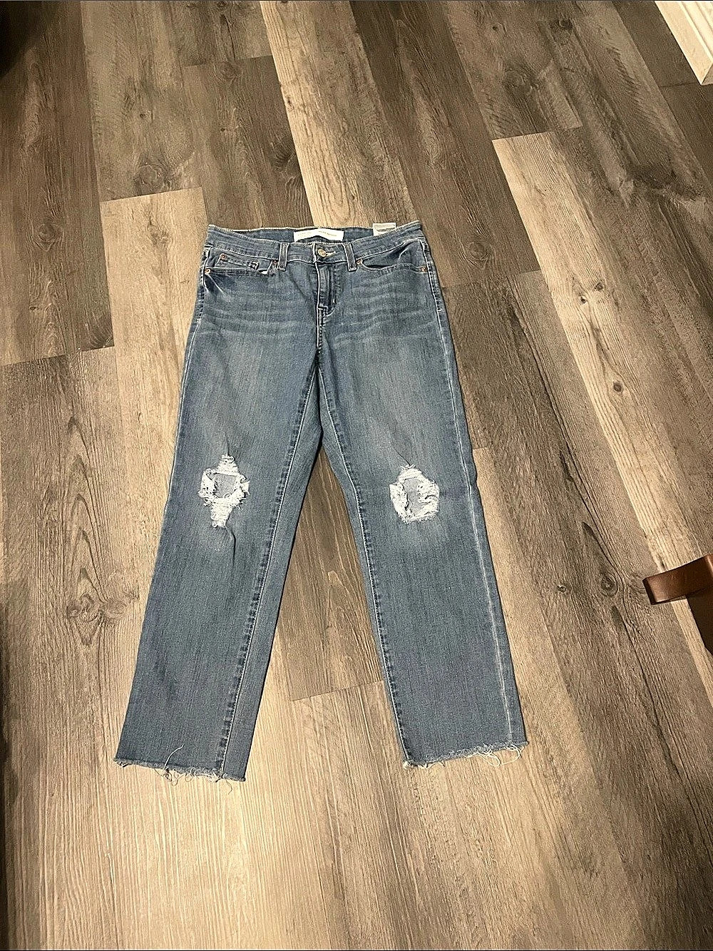 Levi's Signature by Levi Strauss & Co. Distressed Straight Leg Jeans Blue Waist